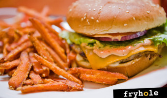 Zebulon: Turkey Burger w/Cheese & Sweet Potato Fries
