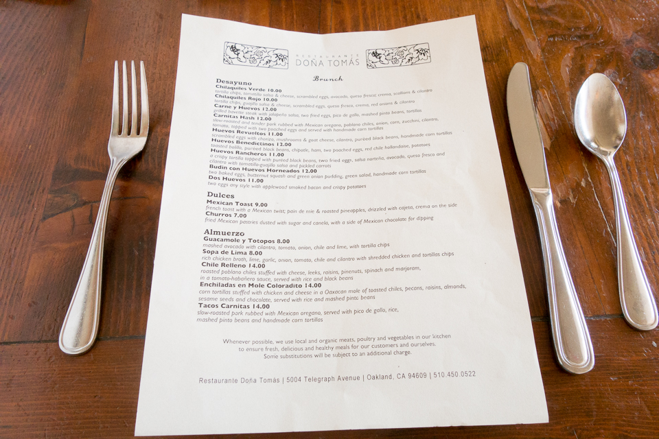 dona tomas menu