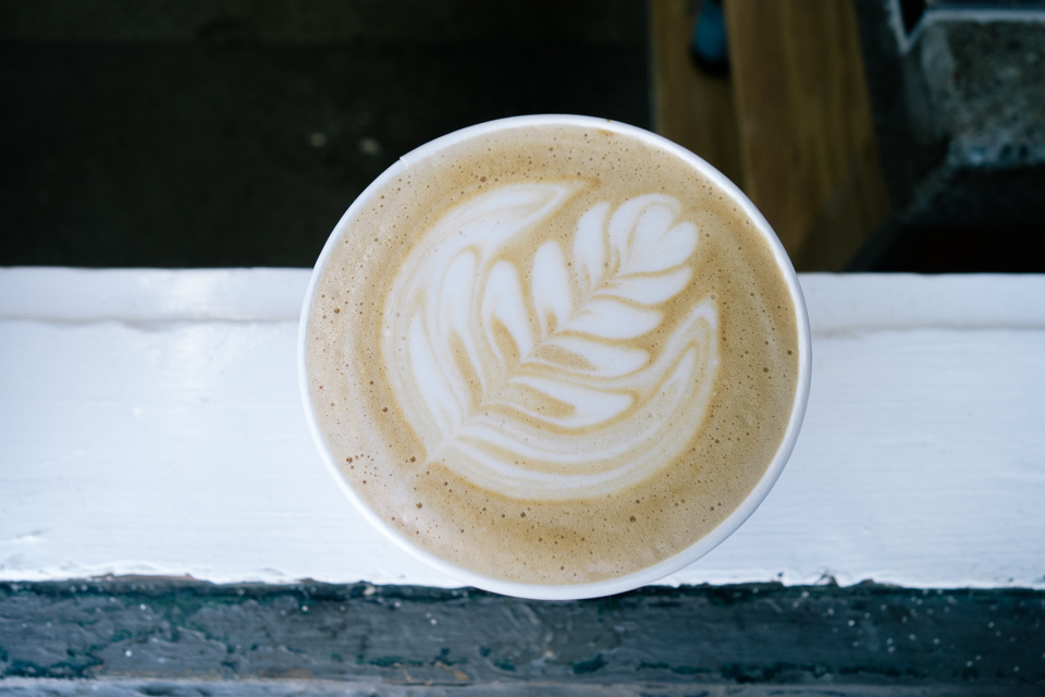 latte from neighbor bakehouse