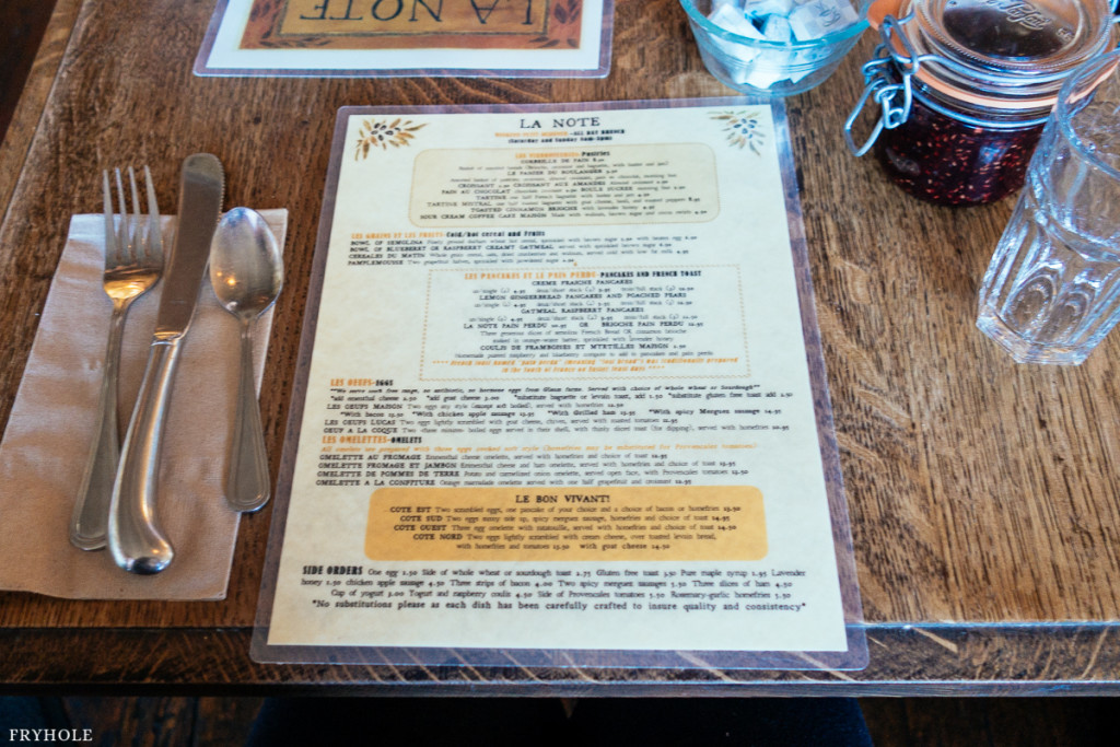 la note menu