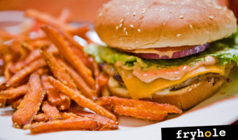 Zebulon: Turkey Burger w/Cheese & Sweet Potato Fries