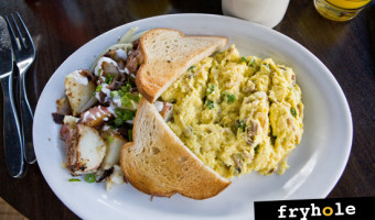 T-Rex: Maple Sugar Beignets & Smoked Brisket Scramble